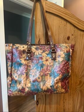 Patricia Nash Solaro Floral Tote in Teal, Burgundy, Gold, Cream